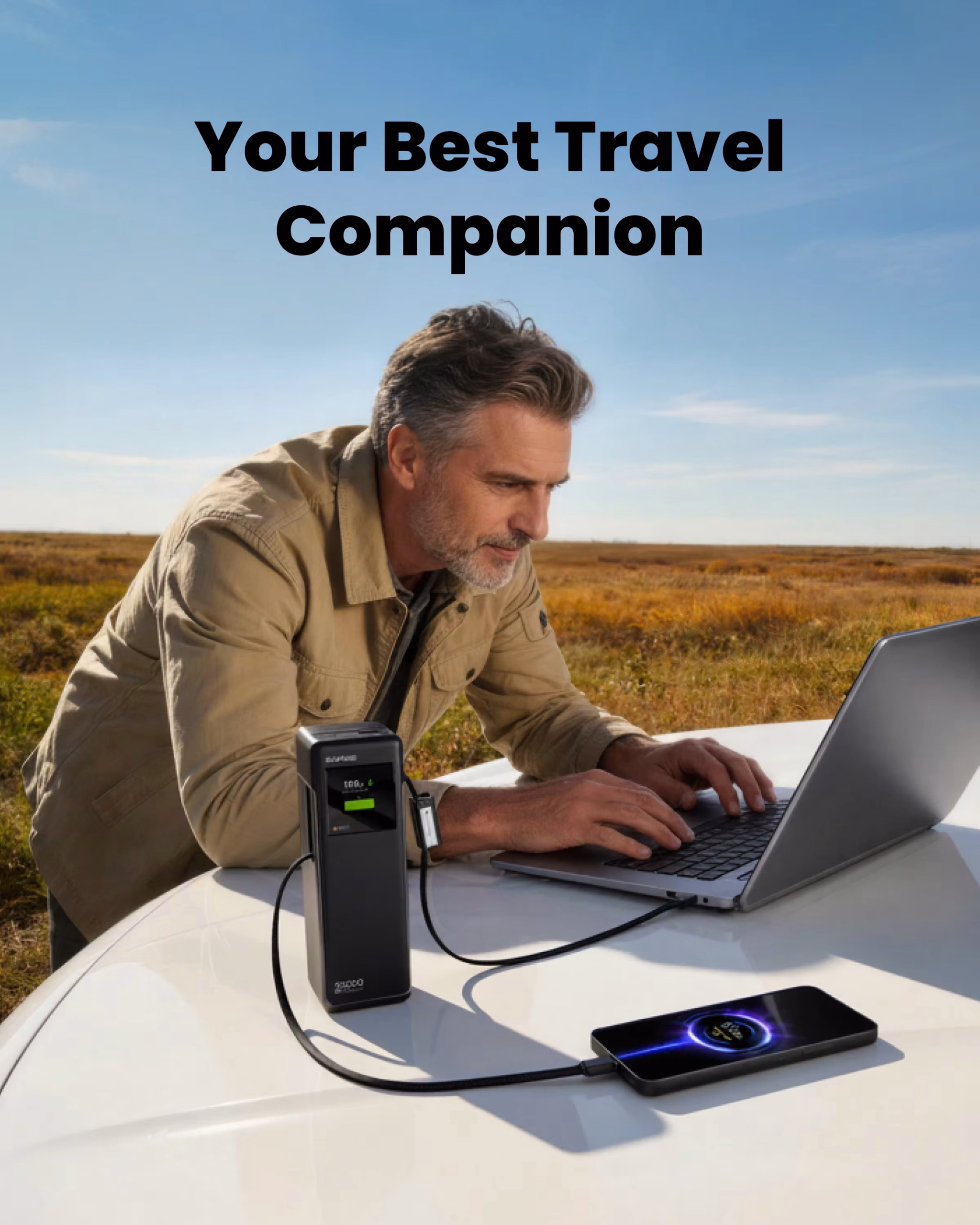 SHARGE HyperTower 170W Power Bank 25000mAh - Built-in Dual USB-C Cables - Laptop Charger - Digital Display - Image 5