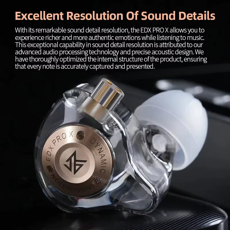 KZ EDX PRO X Wired Earphones - Professional HiFi IEM - Detachable Cable - 20-40KHz - Audiophile Monitors - Image 3