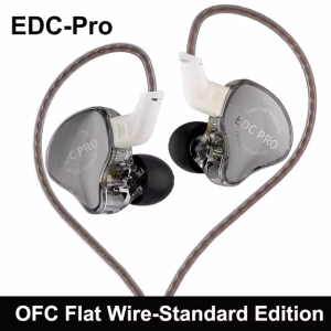 KZ EDC Pro Wired IEM Earphones - Dual Driver HiFi Monitors - Detachable Cable - 20-40KHz - Professional Audio