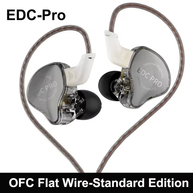 KZ EDC Pro Wired IEM Earphones - Dual Driver HiFi Monitors - Detachable Cable - 20-40KHz - Professional Audio