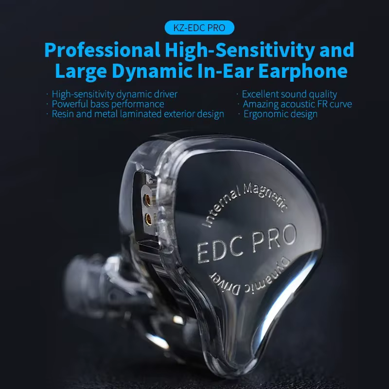 KZ EDC Pro Wired IEM Earphones - Dual Driver HiFi Monitors - Detachable Cable - 20-40KHz - Professional Audio - Image 6