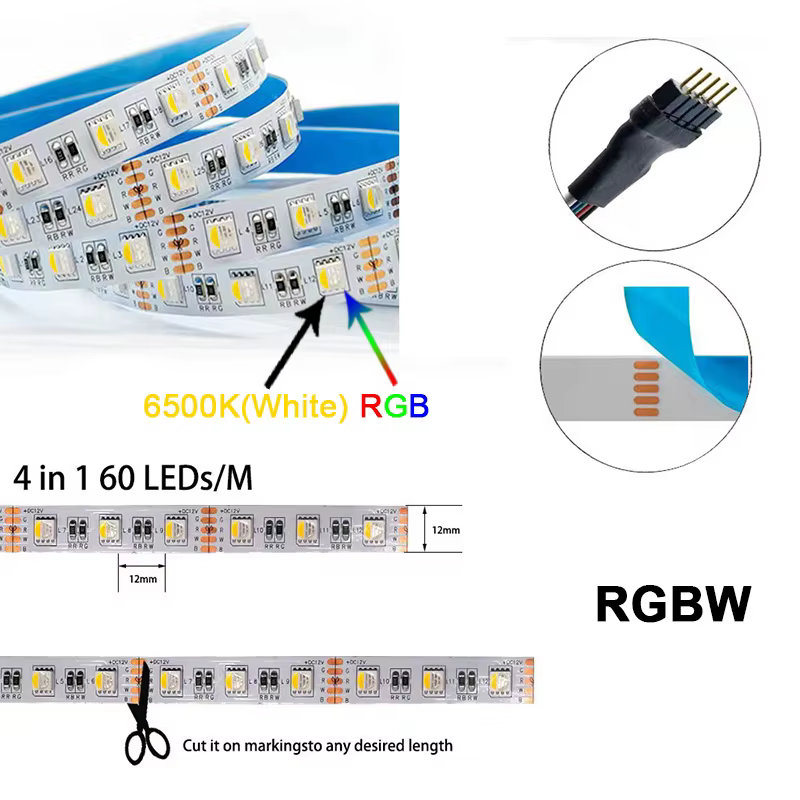 Dengsum RGB LED Strip Light 5M - SMD5050 - 12V/24V - 60 LEDs/m - Waterproof Room Decor - Image 6