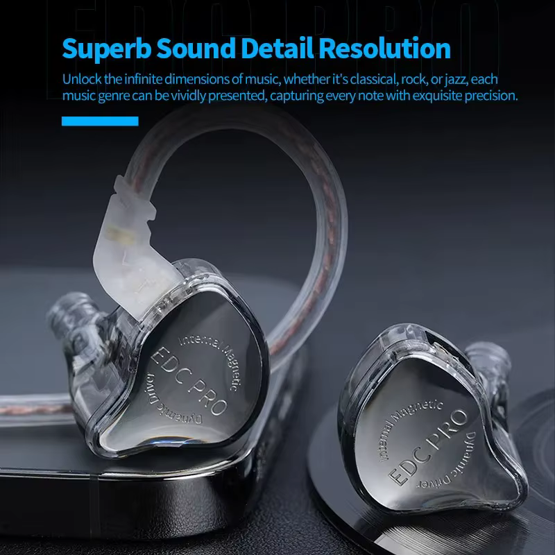 KZ EDC Pro Wired IEM Earphones - Dual Driver HiFi Monitors - Detachable Cable - 20-40KHz - Professional Audio - Image 3