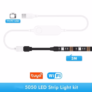 Excellux WiFi USB LED Strip Light - Smart Tuya App Control - RGB TV Backlight - Alexa Compatible - 5050 SMD