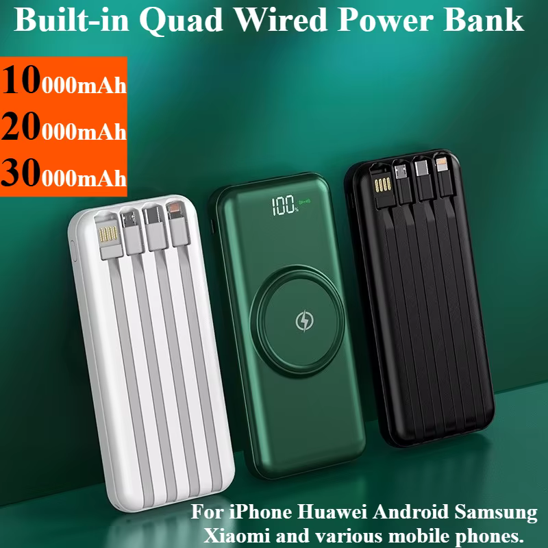 DIEZONG Magnetic Power Bank 30000mAh - Built-in 4 Cables + Wireless Charging - Digital Display - Fast Charge - Image 7