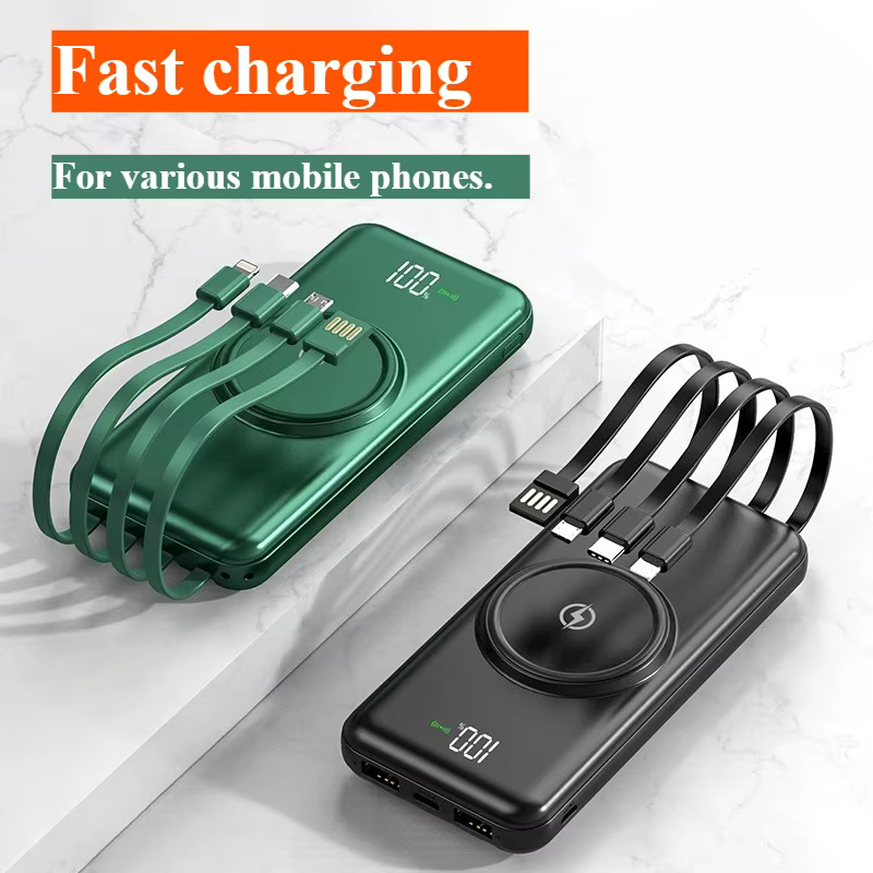 DIEZONG Magnetic Power Bank 30000mAh - Built-in 4 Cables + Wireless Charging - Digital Display - Fast Charge - Image 5