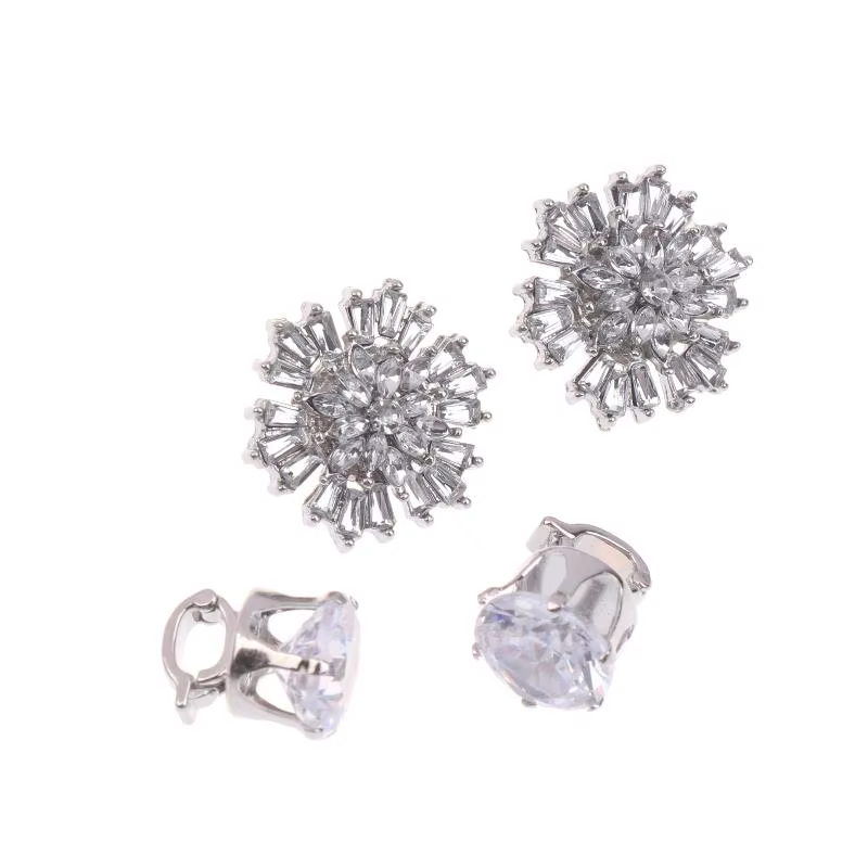 Angel Wing Earphone Clips with Chain - Silver - Image 6