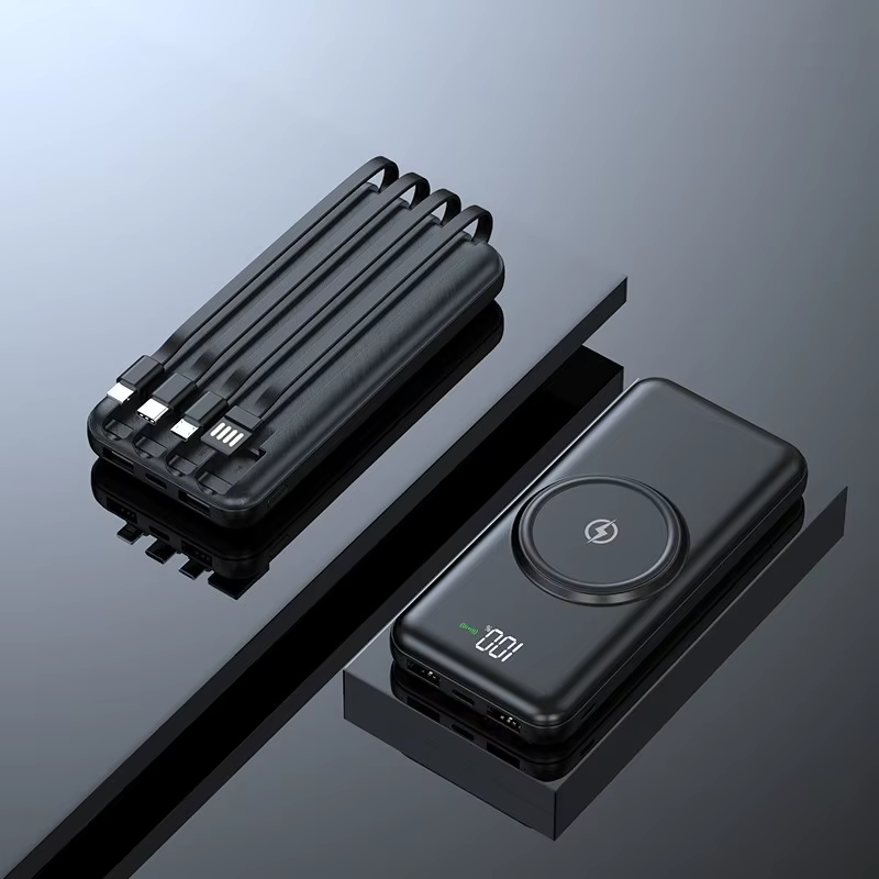 DIEZONG Magnetic Power Bank 30000mAh - Built-in 4 Cables + Wireless Charging - Digital Display - Fast Charge - Image 2