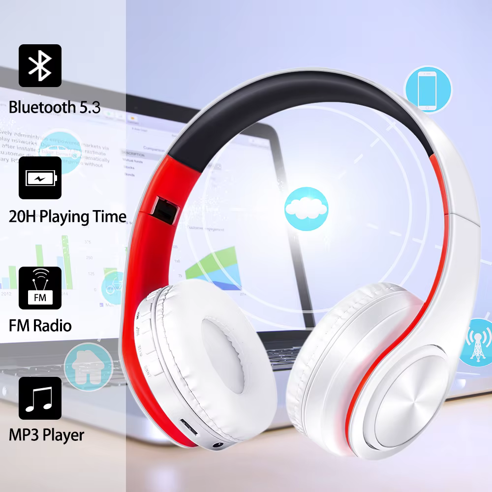CATASSU Foldable Bluetooth 5.3 Headphones - Wireless Over-Ear - 20H Battery - NFC - TF Card - Sports Headset - Image 7