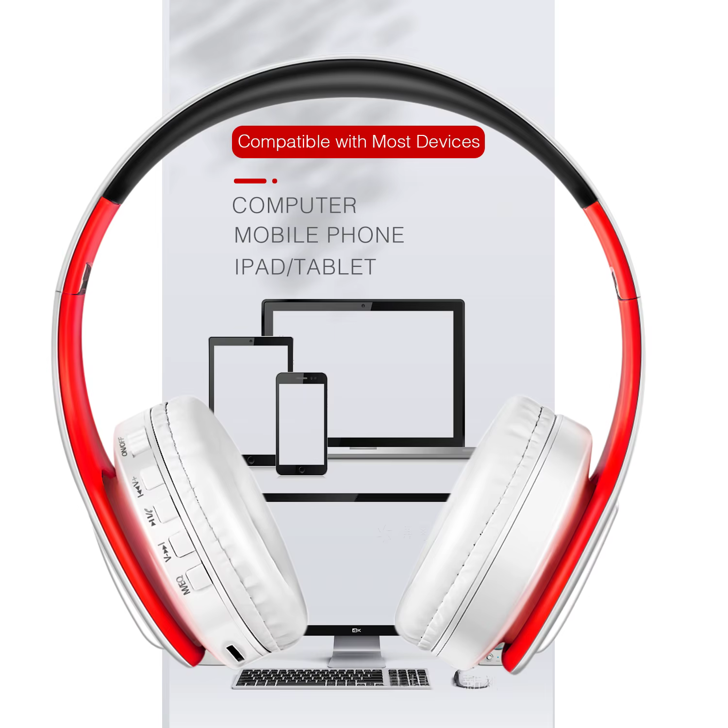 CATASSU Foldable Bluetooth 5.3 Headphones - Wireless Over-Ear - 20H Battery - NFC - TF Card - Sports Headset - Image 6