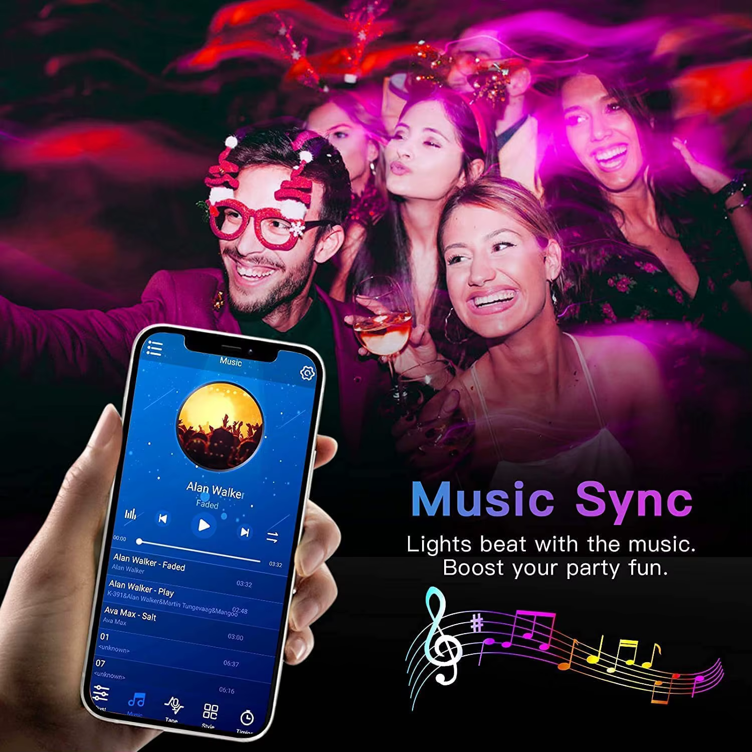 Mikenoon USB LED Strip Light 5V - APP + 44 Key Remote Control - RGB Color Changing - 1M-30M - Image 4