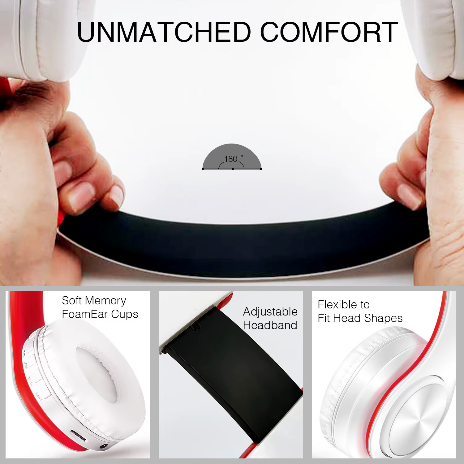 CATASSU Foldable Bluetooth 5.3 Headphones - Wireless Over-Ear - 20H Battery - NFC - TF Card - Sports Headset - Image 3