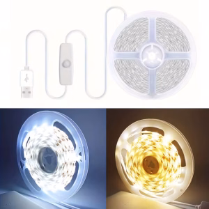 USB LED Strip Light 5V - 2835 SMD - Warm White/Cool White - 60 LEDs/m - TV Backlight