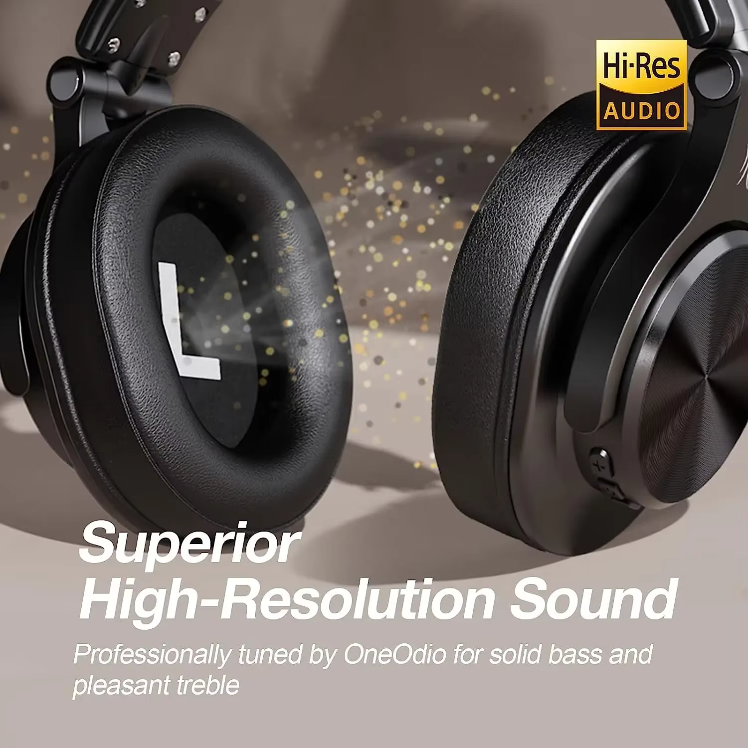 Oneodio Fusion A70 Bluetooth 5.2 Headphones - Hi-Res Audio - 72H Battery - Studio DJ Headset - Type-C - Image 7