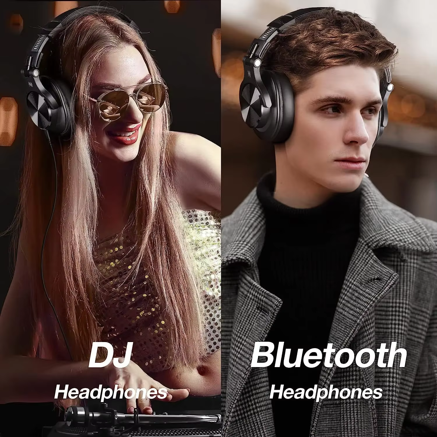 Oneodio Fusion A70 Bluetooth 5.2 Headphones - Hi-Res Audio - 72H Battery - Studio DJ Headset - Type-C - Image 2