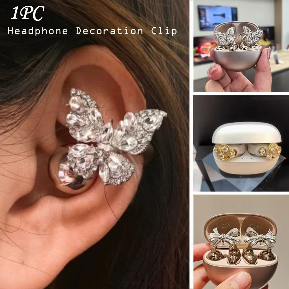 Crystal Butterfly Earphone Clips - 7 Styles - Image 7