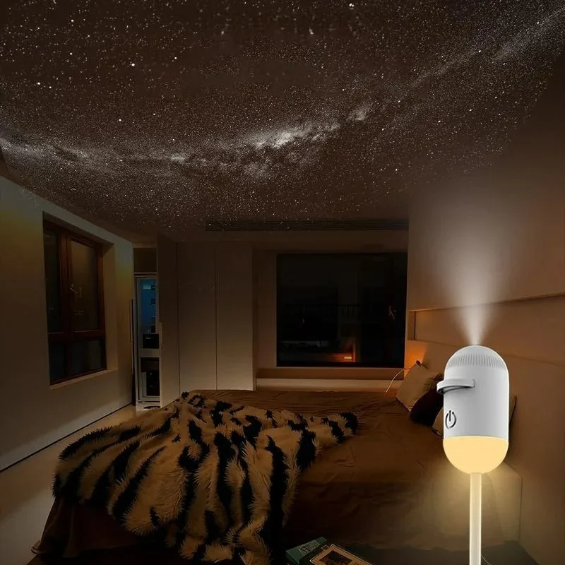 2-in-1 Mini Galaxy Star Projector Night Light – Starry Sky Ambient Lamp for Bedroom Sleep & Decoration - Image 3