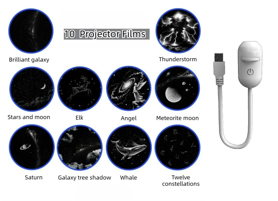 2-in-1 Mini Galaxy Star Projector Night Light – Starry Sky Ambient Lamp for Bedroom Sleep & Decoration - Image 11