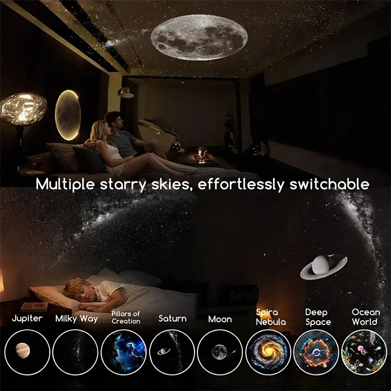 2-in-1 Mini Galaxy Star Projector Night Light – Starry Sky Ambient Lamp for Bedroom Sleep & Decoration - Image 21