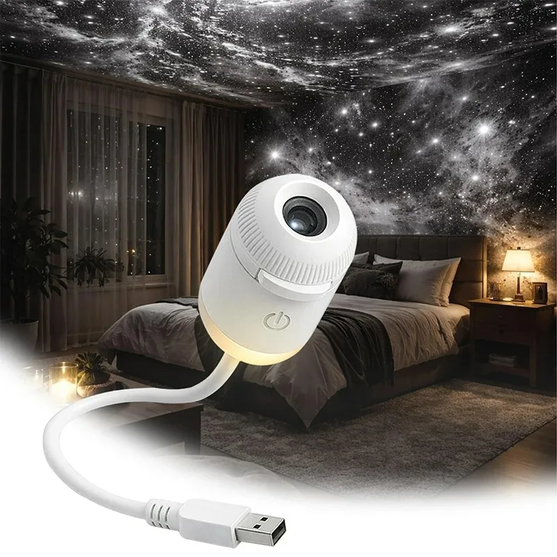 2-in-1 Mini Galaxy Star Projector Night Light – Starry Sky Ambient Lamp for Bedroom Sleep & Decoration - Image 6