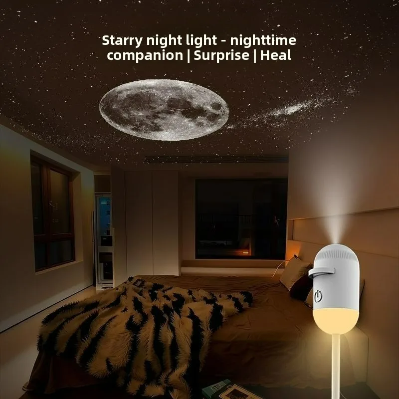 2-in-1 Mini Galaxy Star Projector Night Light – Starry Sky Ambient Lamp for Bedroom Sleep & Decoration - Image 2