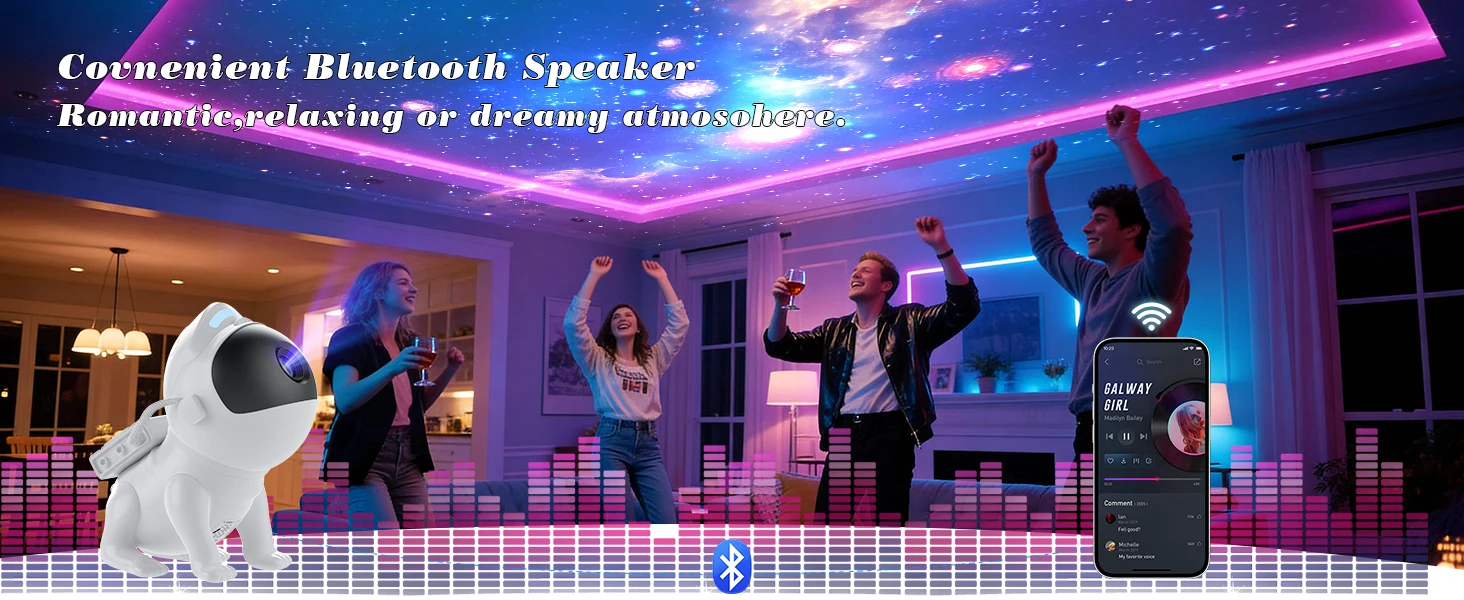 Galaxy Projector Pro Room 13-in-1 Planetarium Star Projector Night Light With Timer Remote Control White Noise Bluetooth Speaker - Image 12