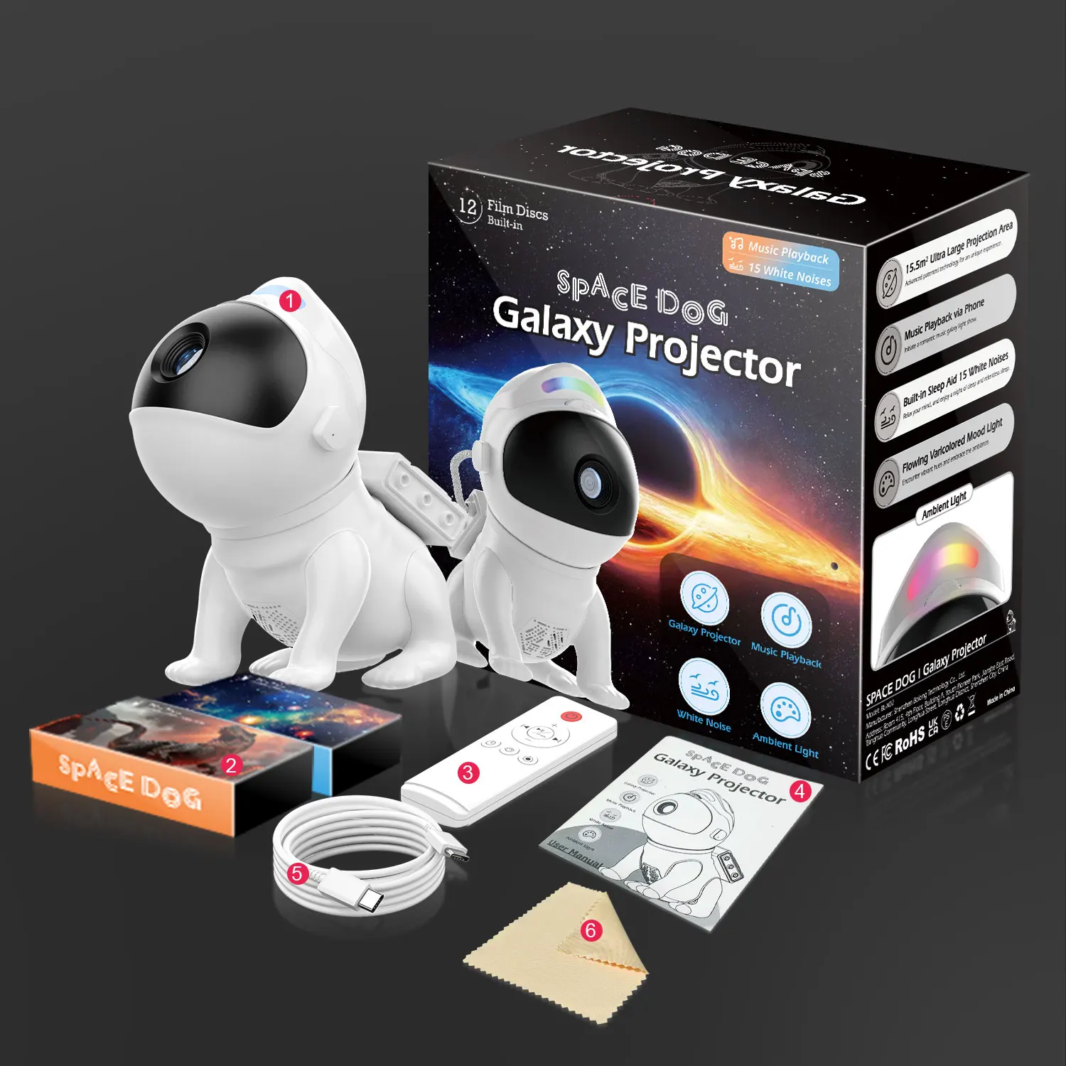 Galaxy Projector Pro Room 13-in-1 Planetarium Star Projector Night Light With Timer Remote Control White Noise Bluetooth Speaker - Image 7