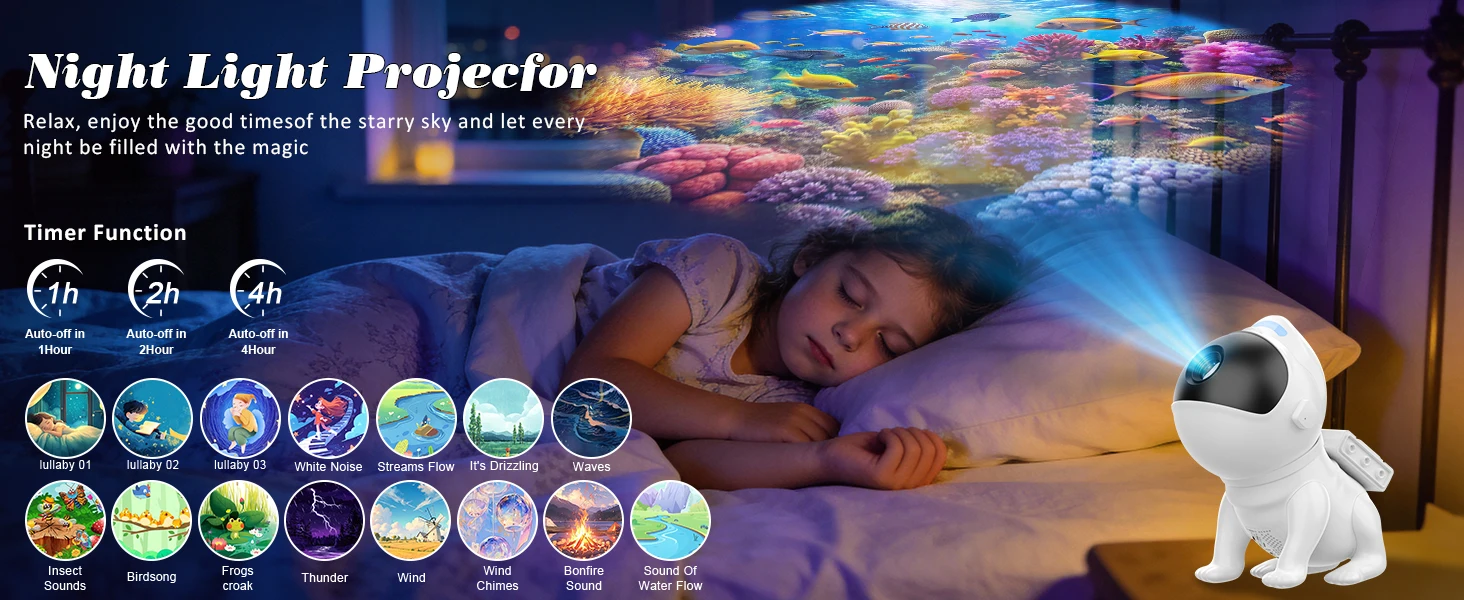 Galaxy Projector Pro Room 13-in-1 Planetarium Star Projector Night Light With Timer Remote Control White Noise Bluetooth Speaker - Image 10