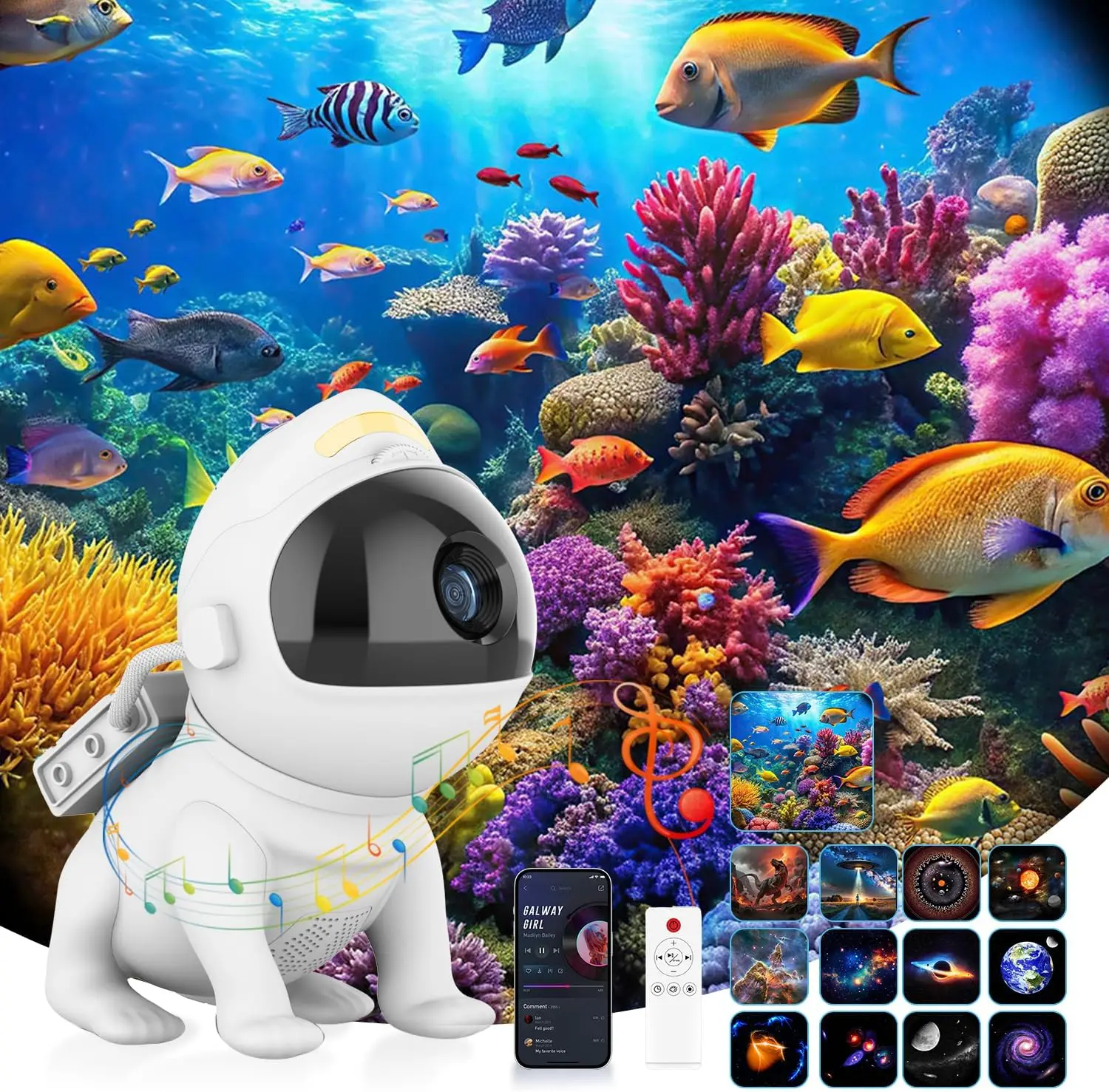 Galaxy Projector Pro Room 13-in-1 Planetarium Star Projector Night Light With Timer Remote Control White Noise Bluetooth Speaker