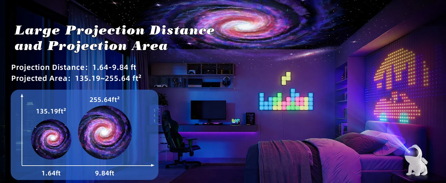Galaxy Projector Pro Room 13-in-1 Planetarium Star Projector Night Light With Timer Remote Control White Noise Bluetooth Speaker - Image 11