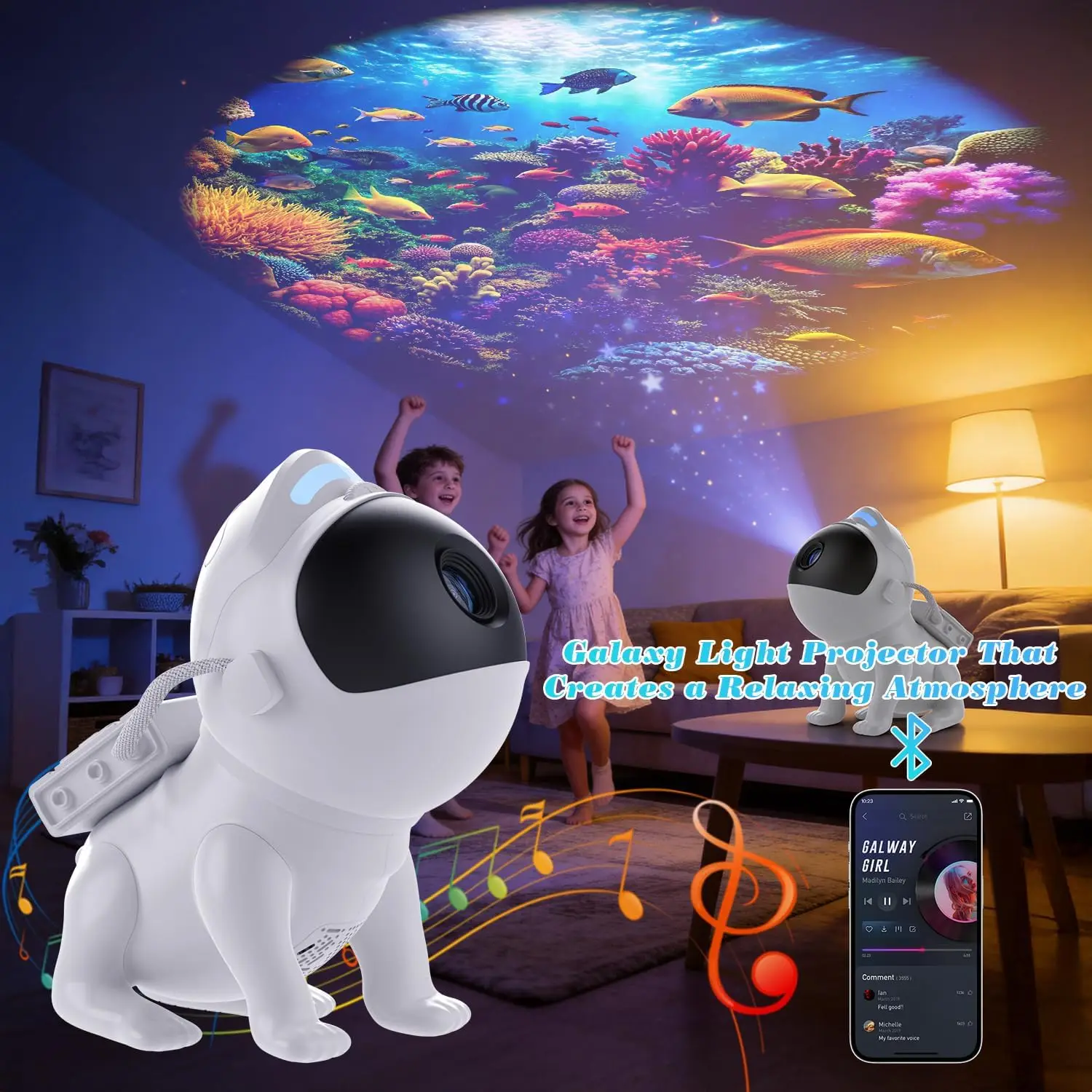 Galaxy Projector Pro Room 13-in-1 Planetarium Star Projector Night Light With Timer Remote Control White Noise Bluetooth Speaker - Image 5