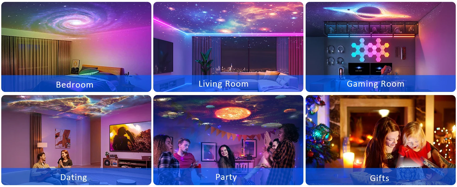 Galaxy Projector Pro Room 13-in-1 Planetarium Star Projector Night Light With Timer Remote Control White Noise Bluetooth Speaker - Image 13