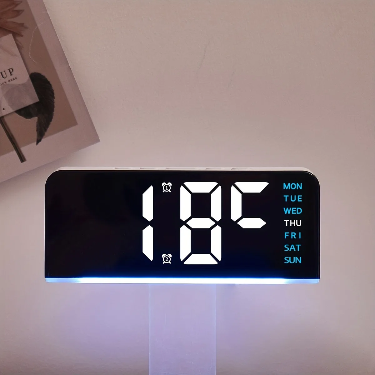 Innovative LED Digital Alarm Clock with Atmosphere Light & Date Display - USB Powered, Adjustable Brightness, Flat Crown Shape - Image 6
